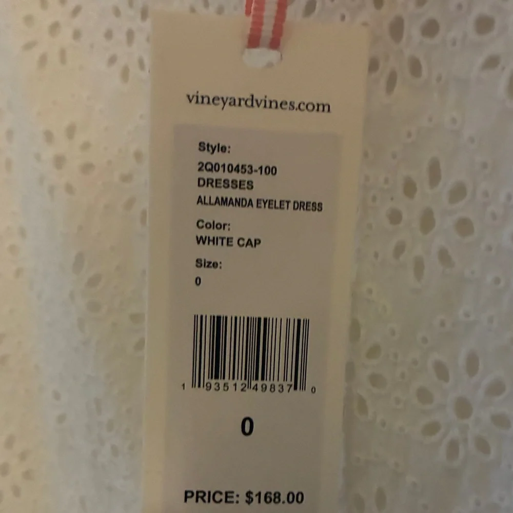 NWT Vineyard Vines Allamanda Sleeveless White Eyelet Dress Size 0 - Picture 8 of 9
